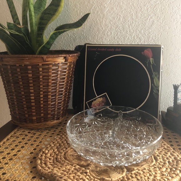 Vintage Estate French Lux Veropa Divided Crystal Divided Candy Dish IN BOX - Picture 3 of 12